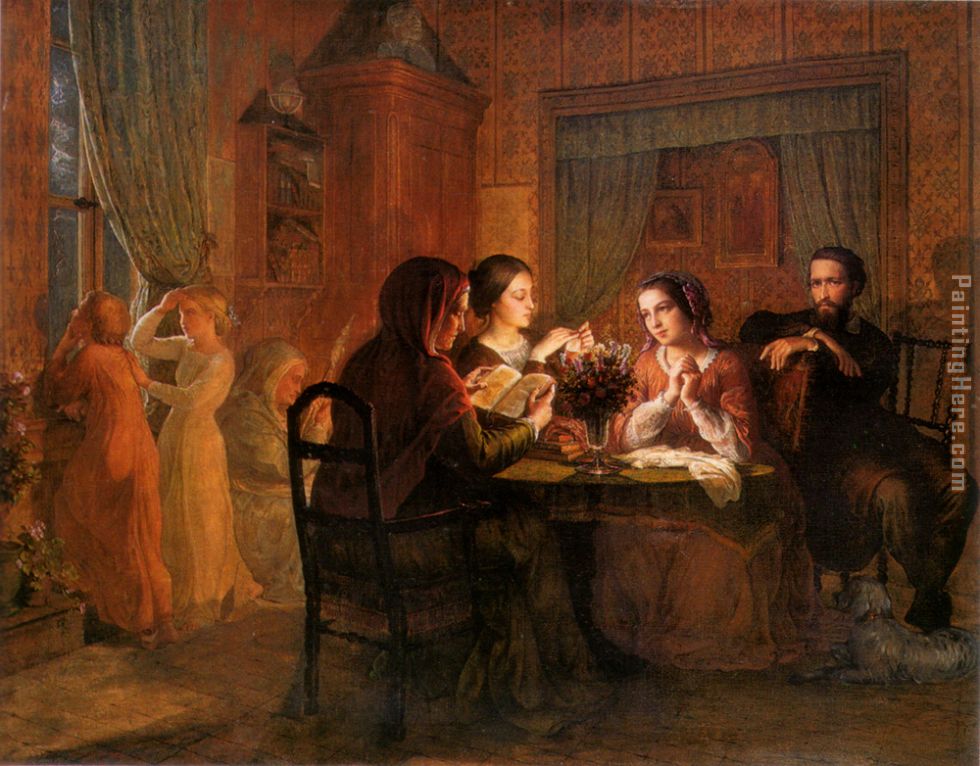 Le Poeme de l'ame - Le Toit paternal painting - Anne-Francois-Louis Janmot Le Poeme de l'ame - Le Toit paternal art painting